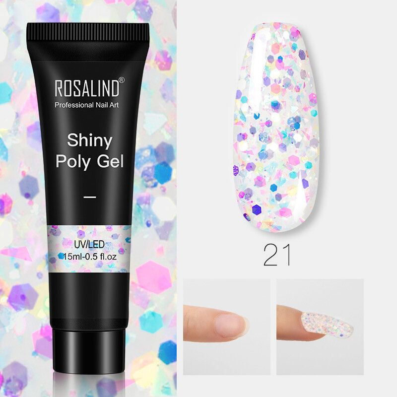 Lesklý Poly Glitter Extension Gel Nails Art Design Semipermanentní Uv Gel Builder Vše Pro Manikúru Gellak Gel Na Nehty