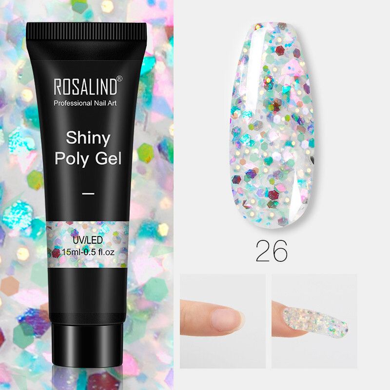 Lesklý Poly Glitter Extension Gel Nails Art Design Semipermanentní Uv Gel Builder Vše Pro Manikúru Gellak Gel Na Nehty