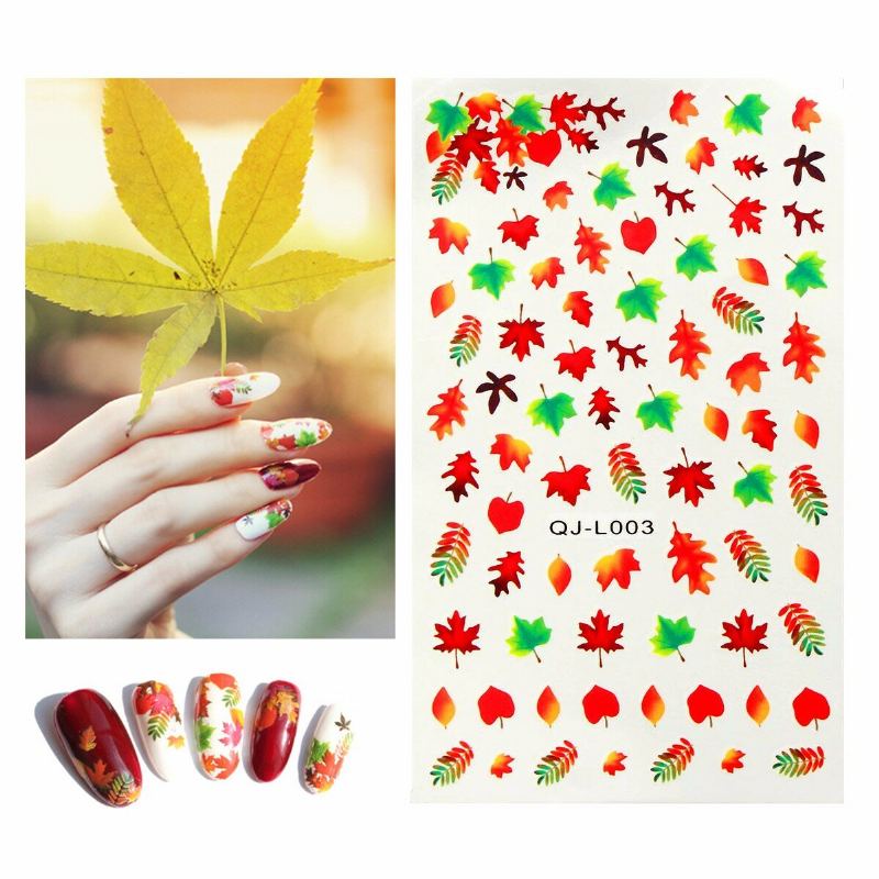 Maple Leaf Diy Nail Art Dekorace Water Transfer Manikúra Tipy Obtisky Samolepky