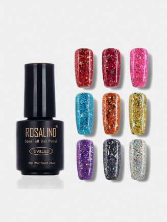 Rosalind 12 Colours Uv Gel Polish Glitter Flitry Soak Off Uv Led Lampa Na Nehty S Dlouhou Výdrží 7 Ml