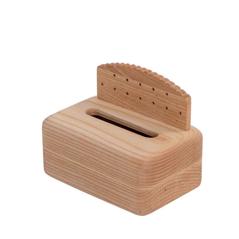 Creative Log Tissue Box Bílý Vosk Celodřevěná Kitty Pumping Box Box Bear Crown Tvar Sušenek S Kreativním Designem