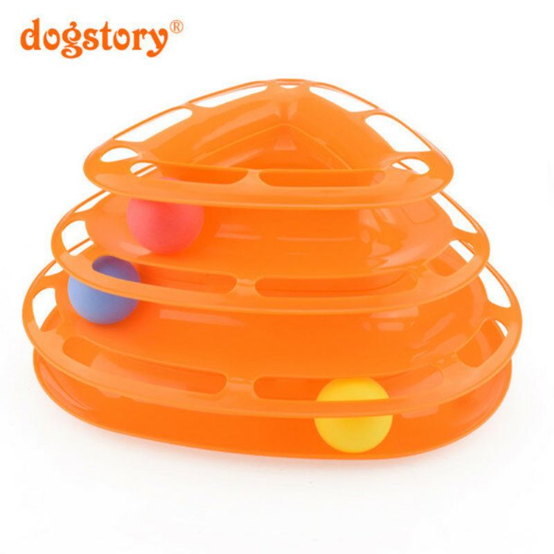 3colors Funny Cat Toy Tower S Míčky Gramofon Ball Kitty Plastic Play Interactive