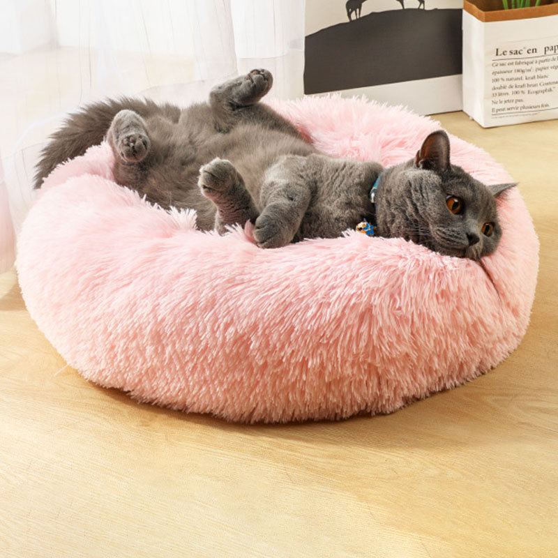 Chovatelská Stanice Deep Sleep Cat Litter Kulaté Plyšové Matrace Pro Psy Postel Pro Psy