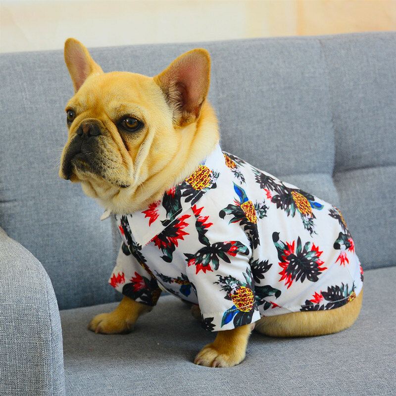 Hawaiian Pet Oblečení Plant Flower Pet Shirt Pring And Summer Wear Tenké Psí Košile S Kočkou