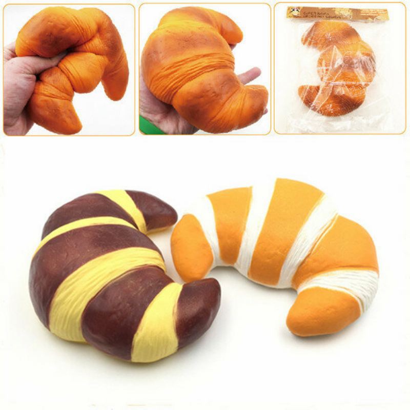 18 cm Squishyfun Jumbo Croissant Squishy Chléb Super Pomalu Rostoucí Ždímací Kolekce Hračka Zábavný Dárek