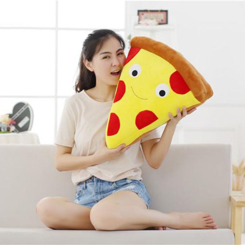 3d 50cm Roztomilý Kreslený Výraz Pizza Hranolky Polštářky Kreativní Vycpané Plyšové Hračky Domácí Dekorace