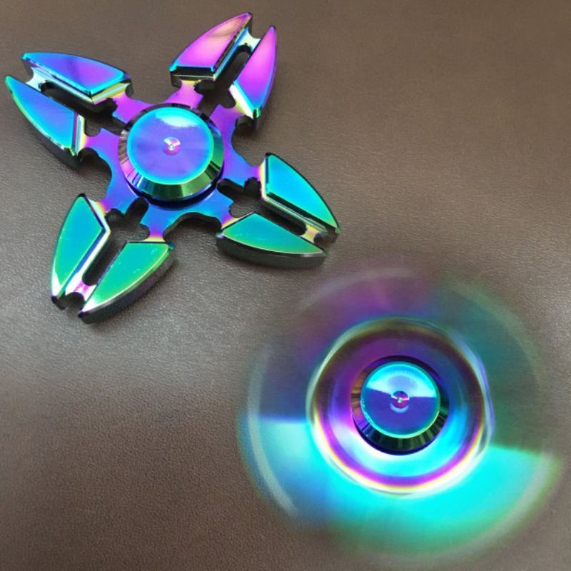 4bodový Duhový Hliníkový Fidget Hand Spinner Finger Toy Edc Focus Kids Adult