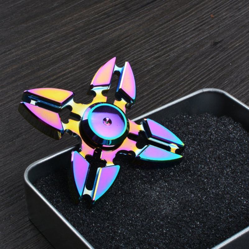 4bodový Duhový Hliníkový Fidget Hand Spinner Finger Toy Edc Focus Kids Adult