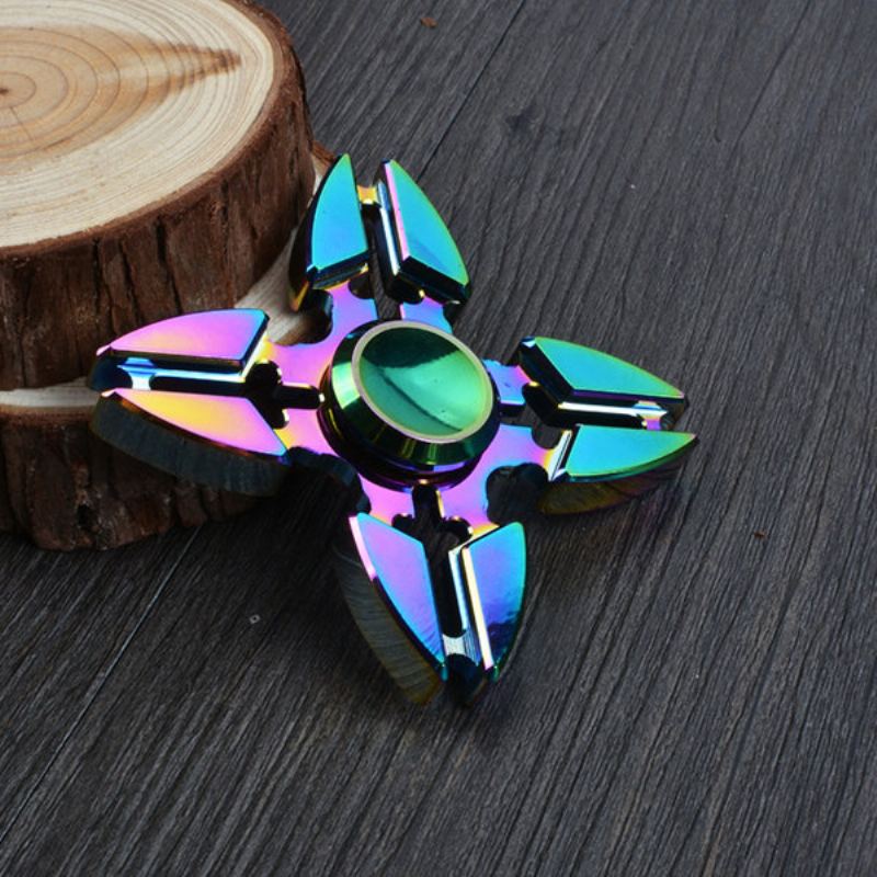 4bodový Duhový Hliníkový Fidget Hand Spinner Finger Toy Edc Focus Kids Adult