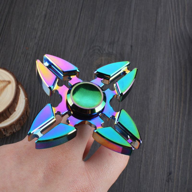 4bodový Duhový Hliníkový Fidget Hand Spinner Finger Toy Edc Focus Kids Adult