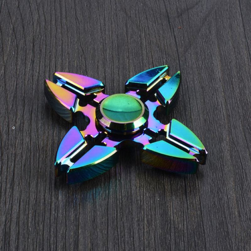 4bodový Duhový Hliníkový Fidget Hand Spinner Finger Toy Edc Focus Kids Adult