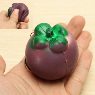 5.5 cm Squishy Mangosteen Tropické Ovoce 5.5 * 5 cm Přívěšek Na Klíče Taška Na Telefon Popruh Přívěsek Dárek