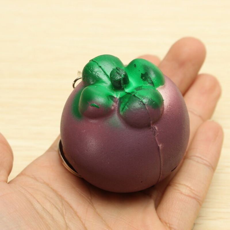 5.5 cm Squishy Mangosteen Tropické Ovoce 5.5 * 5 cm Přívěšek Na Klíče Taška Na Telefon Popruh Přívěsek Dárek