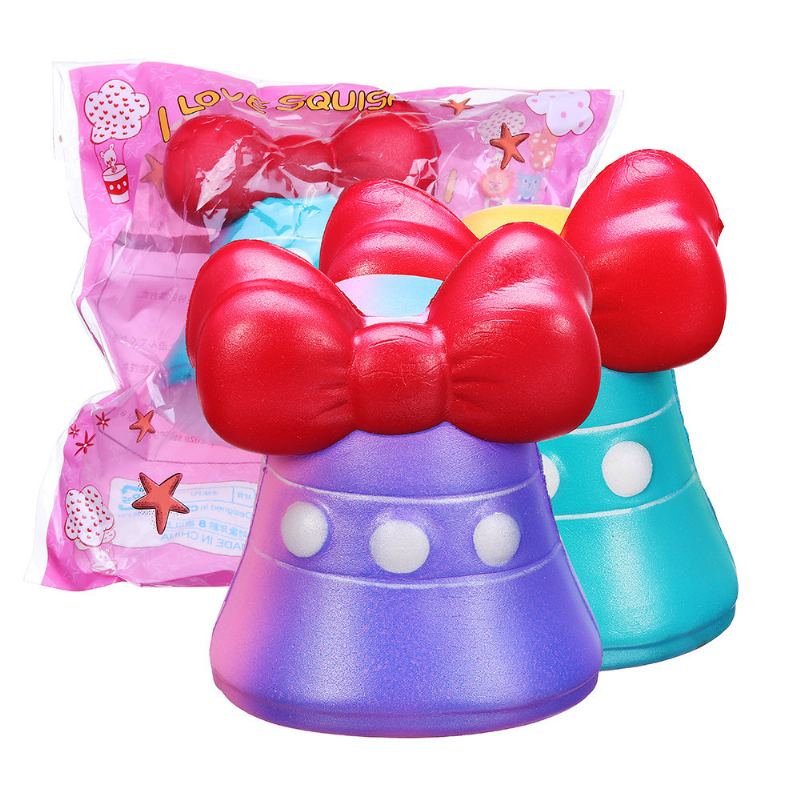 Bow-knot Bell Squishy Jumbo Pomalu Rostoucí Plyšová Dárková Kolekce S Obalem