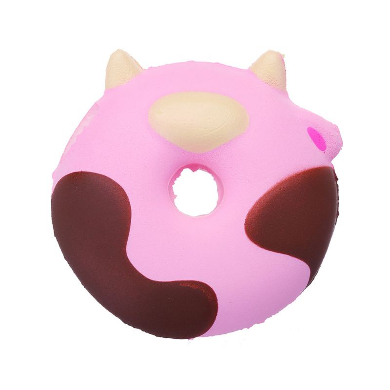 Cartoon Cow Donut Cake Squishy Pomalu Rostoucí Kolekce Dárková Plyšová Hračka S Obalem