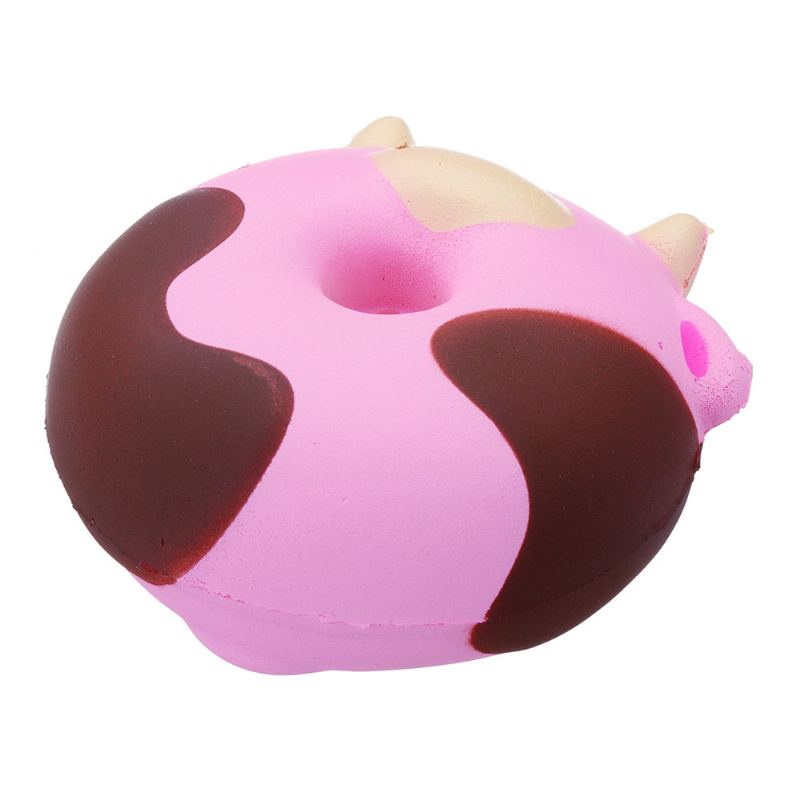 Cartoon Cow Donut Cake Squishy Pomalu Rostoucí Kolekce Dárková Plyšová Hračka S Obalem