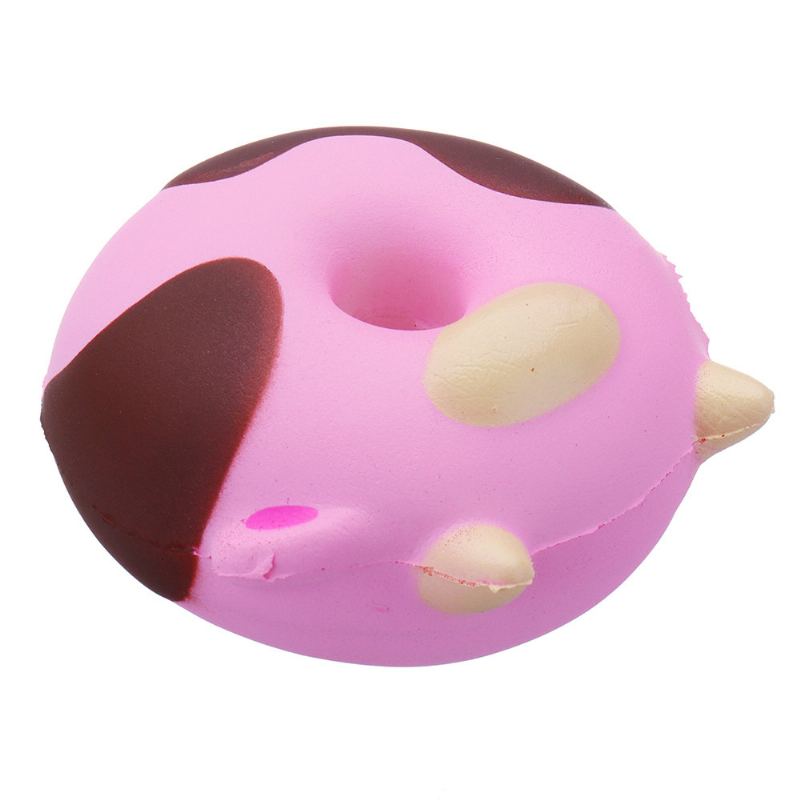 Cartoon Cow Donut Cake Squishy Pomalu Rostoucí Kolekce Dárková Plyšová Hračka S Obalem