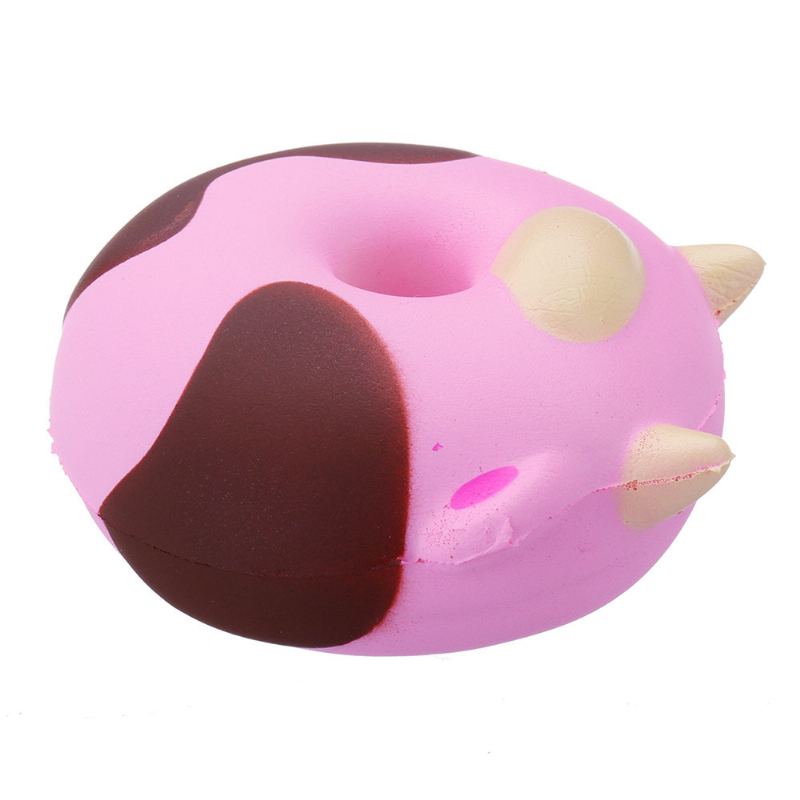 Cartoon Cow Donut Cake Squishy Pomalu Rostoucí Kolekce Dárková Plyšová Hračka S Obalem