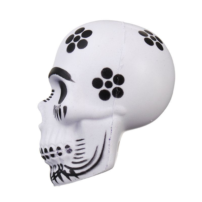 Chameleon Squishy Skull Skeleton Head 10 cm Halloween Dekor Pomalu Rostoucí S Balením Dárková Hračka