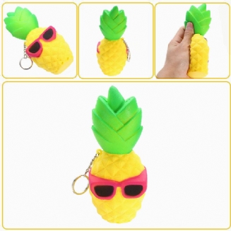 Cool Pineapple Squishy Pomalu Rostoucí Toy Tag Soft Squeeze Collection Dárková Dekorační Hračka