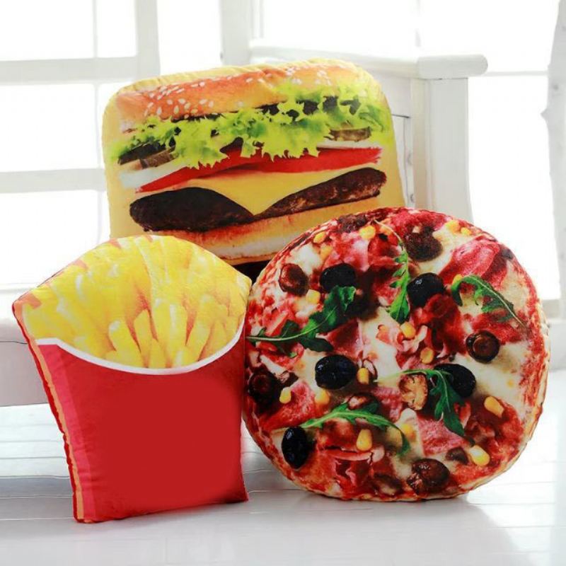 Creative Squishy 3d Pizza Cola Bramborové Hamburgerové Chipsy Polštářky Polštář K Narozeninám Dárek Trik K