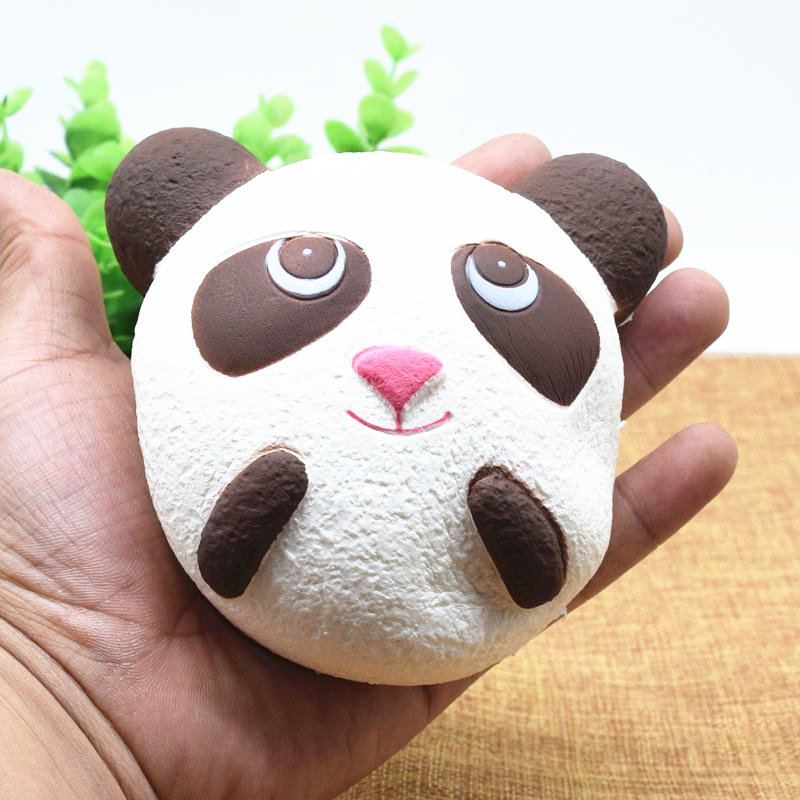 Cute Jumbo Panda Bread Řemínek Na Telefon Měkká Squishy Head Charms Taška Na Klíče Na Mobil Přívěsek