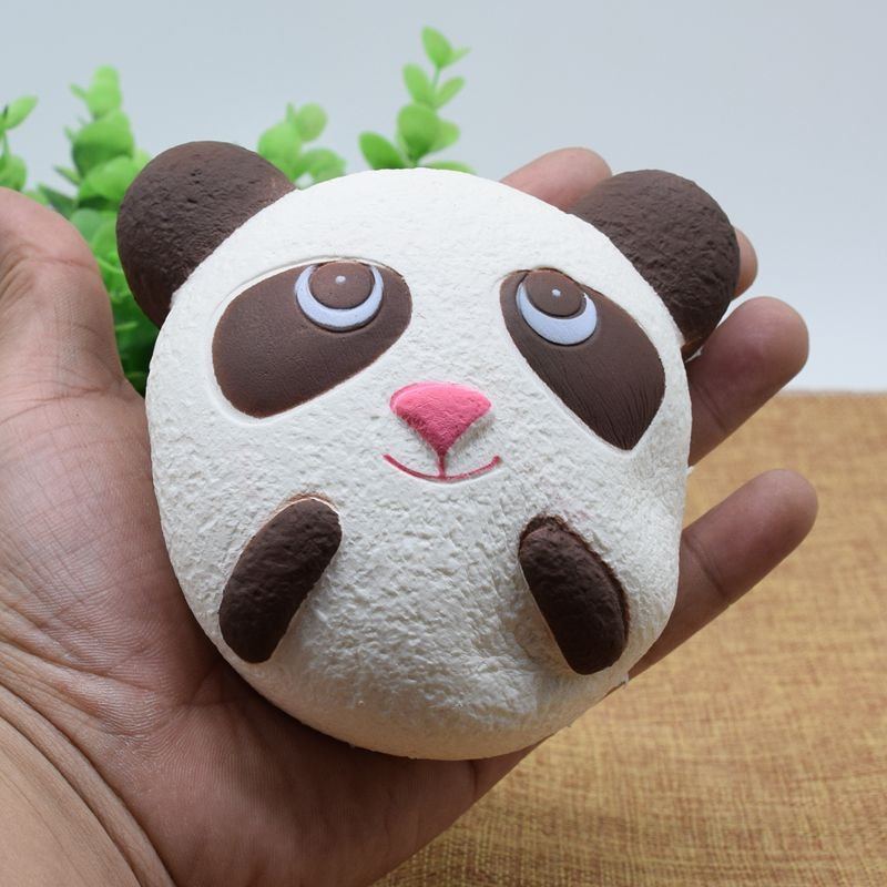 Cute Jumbo Panda Bread Řemínek Na Telefon Měkká Squishy Head Charms Taška Na Klíče Na Mobil Přívěsek