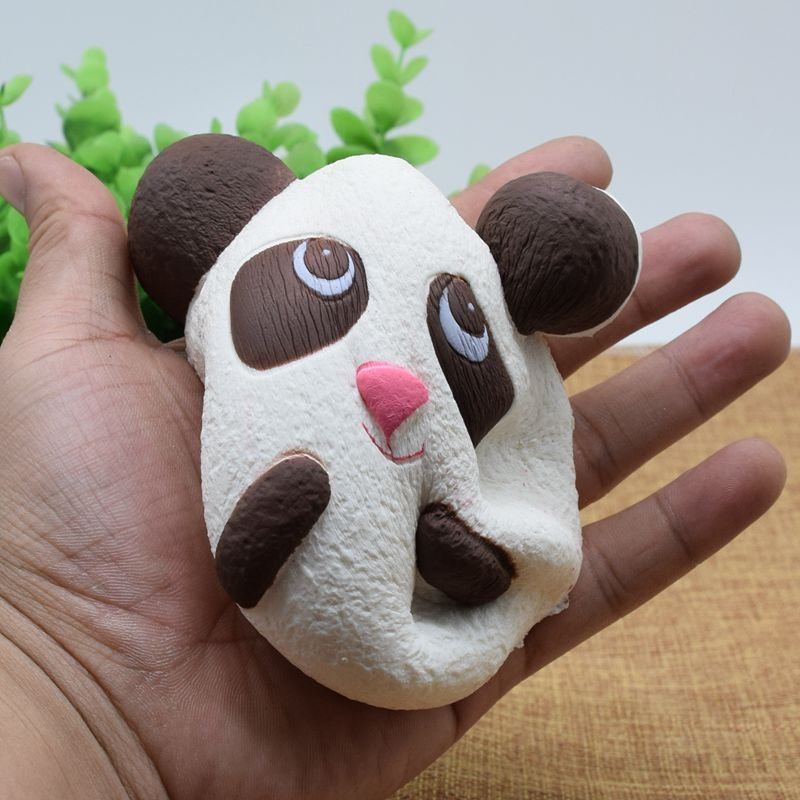 Cute Jumbo Panda Bread Řemínek Na Telefon Měkká Squishy Head Charms Taška Na Klíče Na Mobil Přívěsek