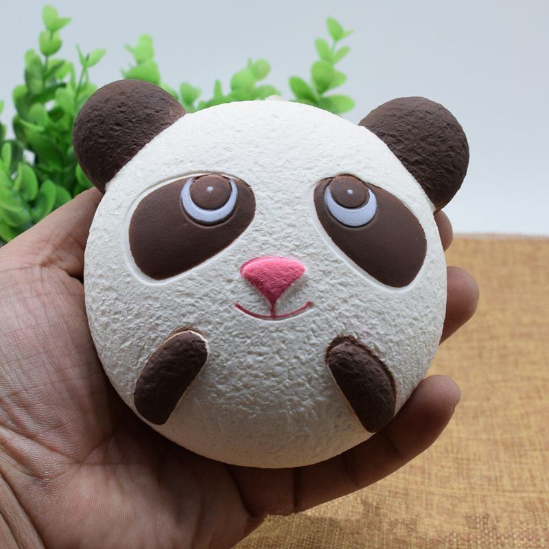 Cute Jumbo Panda Bread Řemínek Na Telefon Měkká Squishy Head Charms Taška Na Klíče Na Mobil Přívěsek