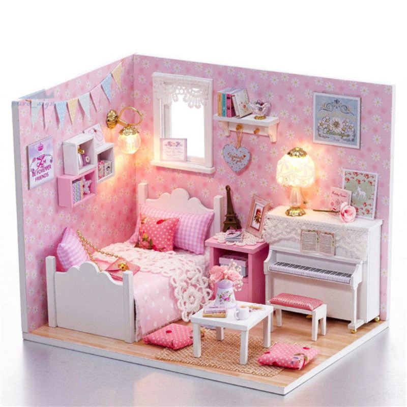 Diy Handcraft Miniaturní Dollhouse Dolls House My Little Angels Piano Room