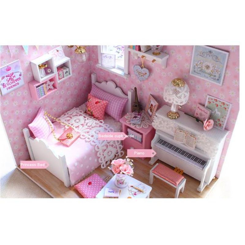 Diy Handcraft Miniaturní Dollhouse Dolls House My Little Angels Piano Room