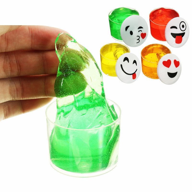 Emoji Face Slime Cup Láhev Křišťálové Bahno Náhodné Děti Dospělí Dárek Proti Stresu Dekompresní Hračka