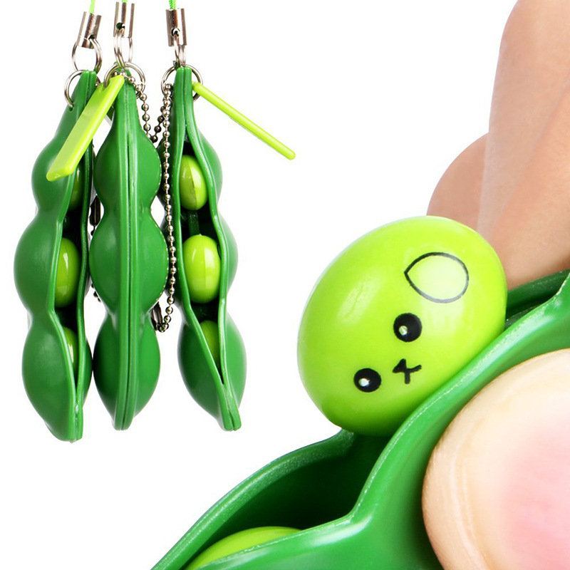 Extrusion Bean Toy Mini Squishy Plyšové Hračky Přívěsky Antistresový Míček Mačkání Gadgets