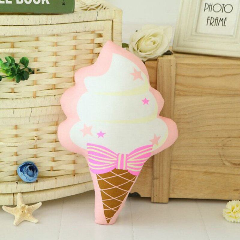 Ice Cream Bowknot Throw Polštář Bavlněný Látkový Pohovka Autopostel Home Decor