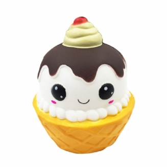 Kawaii Emoji Ice Cream Cup Squishy Pomalu Rostoucí Hračka Roztomilá Panenka