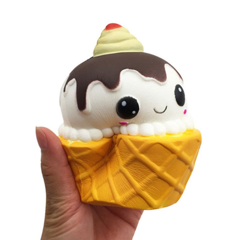 Kawaii Emoji Ice Cream Cup Squishy Pomalu Rostoucí Hračka Roztomilá Panenka