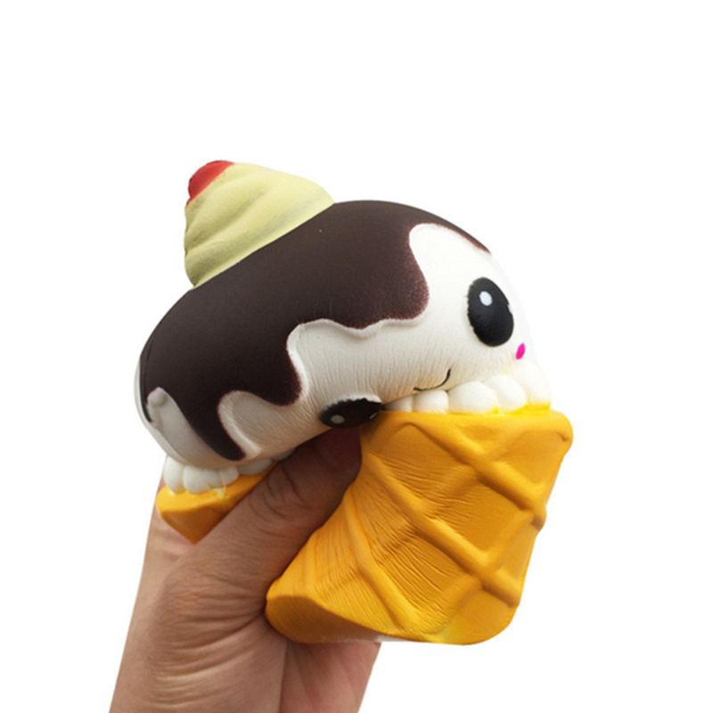 Kawaii Emoji Ice Cream Cup Squishy Pomalu Rostoucí Hračka Roztomilá Panenka