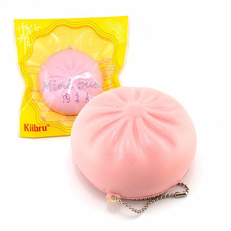 Kiibru Squishy Toy Bun Pink Yellow Řetízek Telefon Taška Popruh Dárková Dekorace