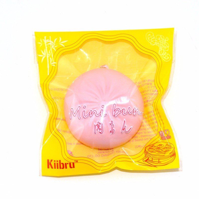 Kiibru Squishy Toy Bun Pink Yellow Řetízek Telefon Taška Popruh Dárková Dekorace