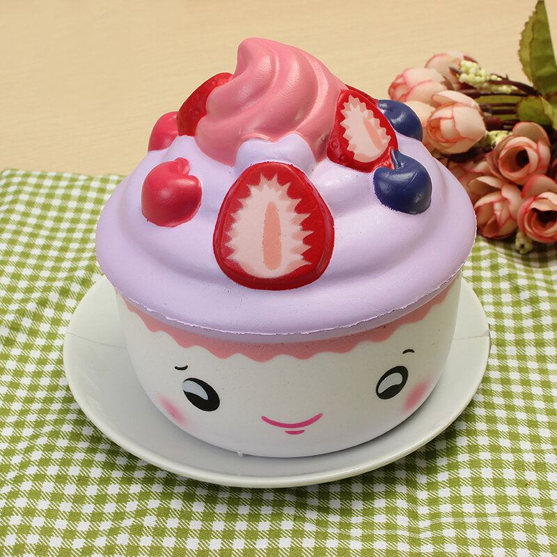 Leilei Squishy Jahoda Ovocný Zmrzlinový Pohár Cupcake Pomalé Kynutí Originální Balení Kolekce Dárek