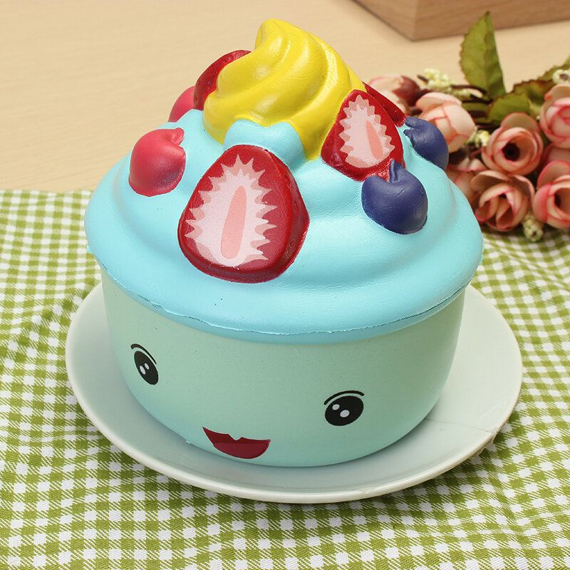 Leilei Squishy Jahoda Ovocný Zmrzlinový Pohár Cupcake Pomalé Kynutí Originální Balení Kolekce Dárek