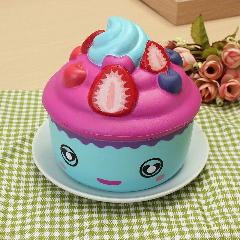 Leilei Squishy Jahoda Ovocný Zmrzlinový Pohár Cupcake Pomalé Kynutí Originální Balení Kolekce Dárek