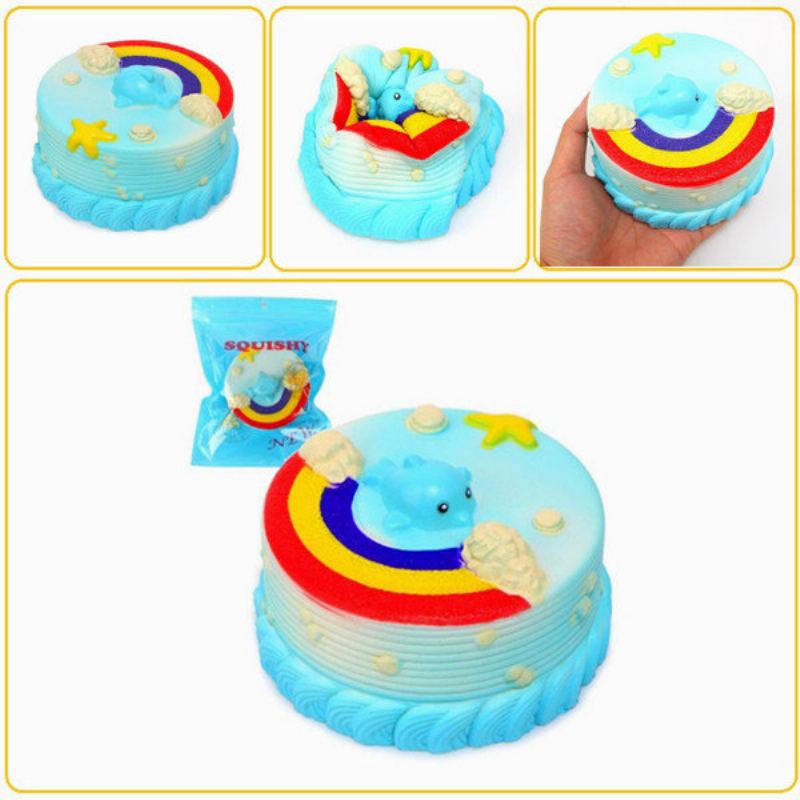 Ne Ne Squishy Jumbo Ocean Rainbow Cake Dolphin Star Pomalu Rostoucí Originální Balení Dekor Dárková Hračka