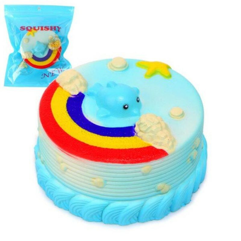 Ne Ne Squishy Jumbo Ocean Rainbow Cake Dolphin Star Pomalu Rostoucí Originální Balení Dekor Dárková Hračka