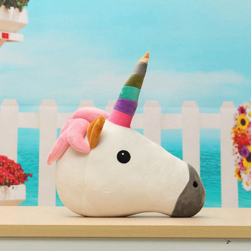 Polštář Unicorn Emoji Throw Rainbow Pink Poop Emoticon 32cm