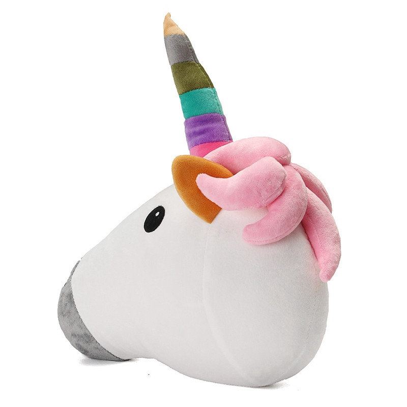 Polštář Unicorn Emoji Throw Rainbow Pink Poop Emoticon 32cm