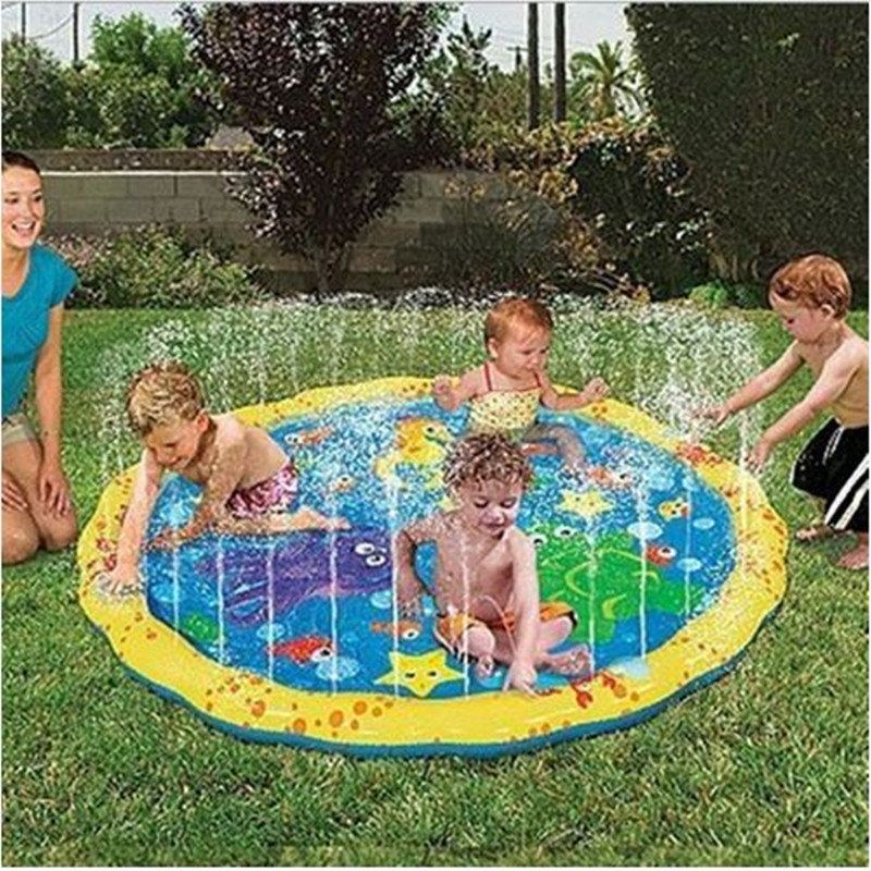 Splash Pad 39 Palců Sprinkler And Play Mat Pro Děti Chlapci Dívky Zábavná Mat Letní Venkovní Zavlažovací Podložka Párty Vodní Hračky Extra Velký Dětský Kropicí Bazén