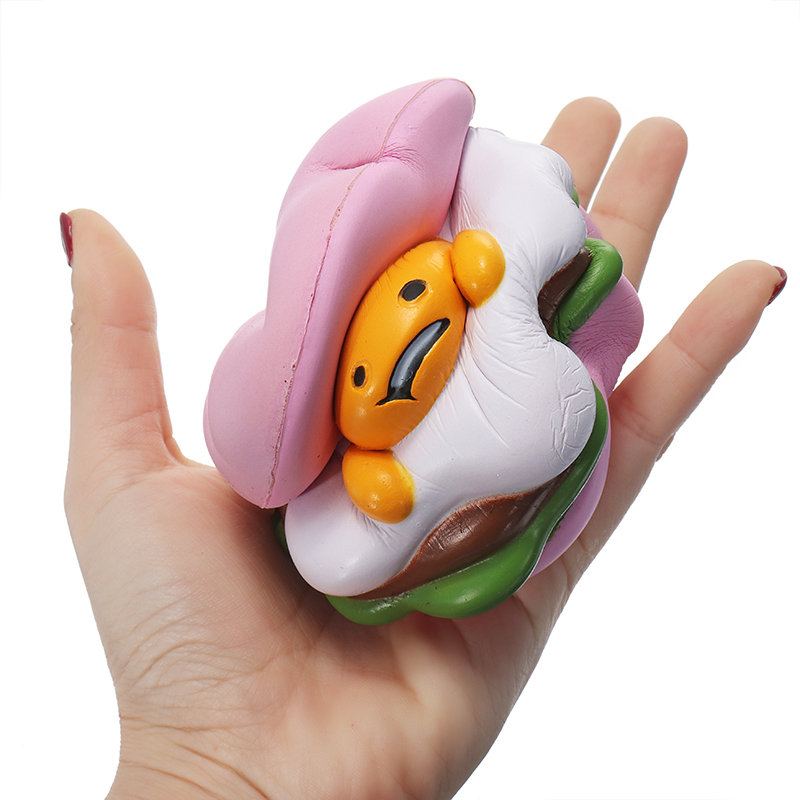 Squishy Lazy Egg Burger Pomalu Rostoucí Roztomilá Zvířátka Kolekce Kreslených Dárků Deocor Toy