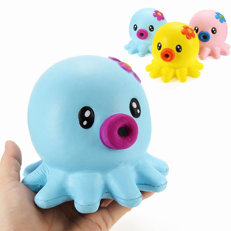 Squishy Octopus Jumbo 14cm Pomalu Rostoucí Kolekce Dárkový Dekor Měkká Stlačovací Hračka