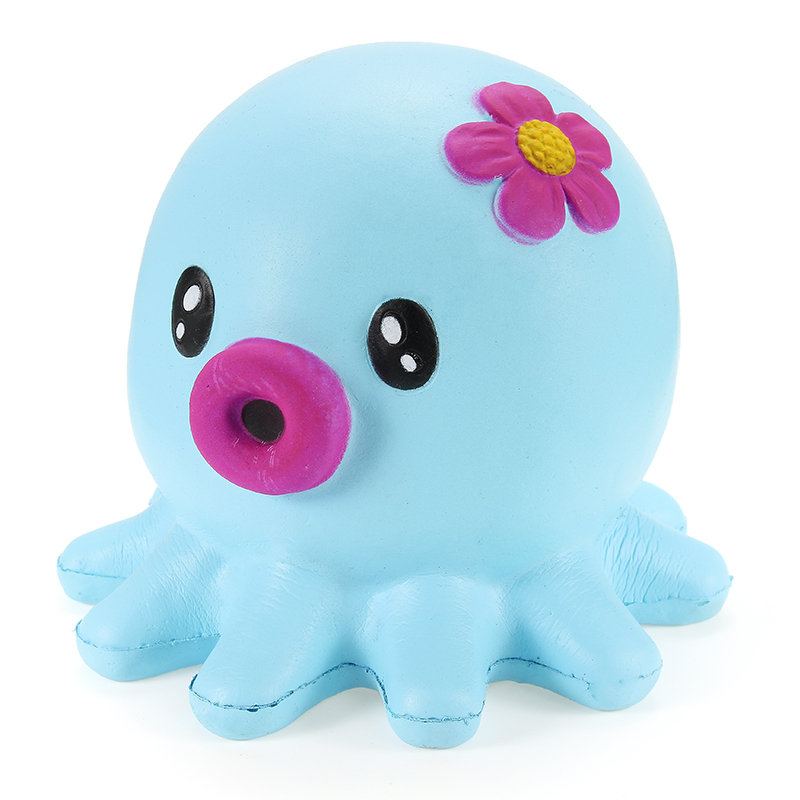 Squishy Octopus Jumbo 14cm Pomalu Rostoucí Kolekce Dárkový Dekor Měkká Stlačovací Hračka